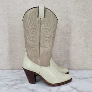 Tony Mora Vintage Heeled Cowgirl Cowboy Leather Western Boots